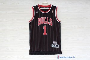 Maillot NBA Pas Cher Chicago Bulls Derrick Rose 1 Noir Bande