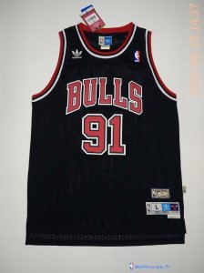 Maillot NBA Pas Cher Chicago Bulls Dennis Rodman 91 Noir