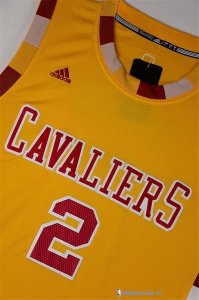 Maillot NBA Pas Cher Cleveland Cavaliers Kyrie Irving 2 Jaune Dentelle