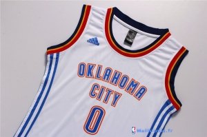 Maillot NBA Pas Cher Oklahoma City Thunder Femme Russell Westbrook 0 Blanc