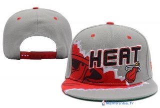 Bonnet NBA Miami Heat 2016 Gris Rouge 4