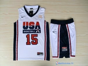 Maillot NBA Pas Cher USA 1992 Johnson 15 Blanc