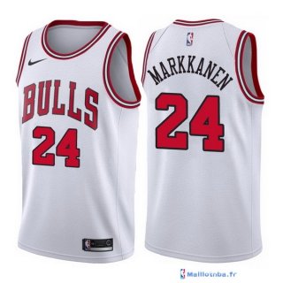 Maillot NBA Pas Cher Chicago Bulls Lauri Markkanen 24 Blanc Association 2017/18