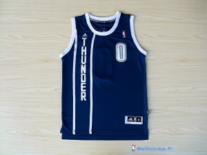 Maillot NBA Pas Cher Oklahoma City Thunder Russell Westbrook 0 Retro Bleu