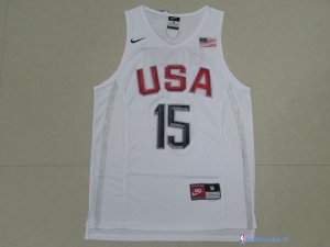 Maillot NBA Pas Cher USA 2016 Carmelo Anthony 15 Blanc