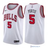 Maillot NBA Pas Cher Chicago Bulls Bobby Portis 5 Blanc Association 2017/18