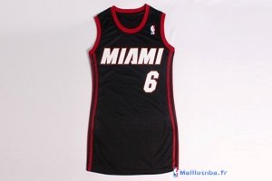 Maillot NBA Pas Cher Miami Heat Femme LeBron James 6 Noir