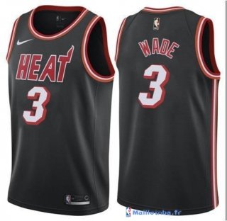 Maillot NBA Pas Cher Miami Heat Dwyane Wade 3 Retro Noir 2017/18