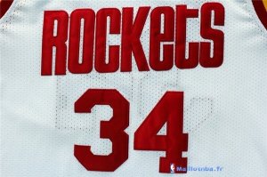 Maillot NBA Pas Cher Houston Rockets Hakeem Abdul Olajuwon 34 Blanc