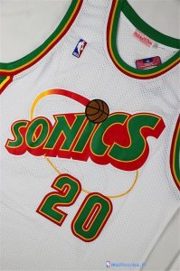 Maillot NBA Pas Cher Seattle Supersonics Gary Payton 20 Retro Blanc