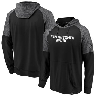 San Antonio Spurs Fanatics Branded BlackHeathered Black Made to Move Static Performance Raglan Pullover Hoodie