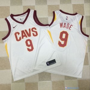 Maillot NBA Pas Cher Cleveland Cavaliers Dwyane Wade 9 Blanc Association 2017/18