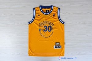 Maillot NBA Pas Cher Golden State Warriors Stephen Curry 30 Retro Jaune