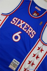 Maillot NBA Pas Cher Philadelphia Sixers Julius Erving 6 Bleu