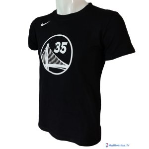 Maillot Manche Courte Golden State Warriors Kevin Durant 35 Nike Noir