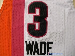 Maillot ABA Pas Cher Miami Heat Wade 3 Blanc