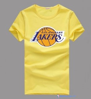 T-Shirt NBA Pas Cher Los Angeles Lakers Jaune 3