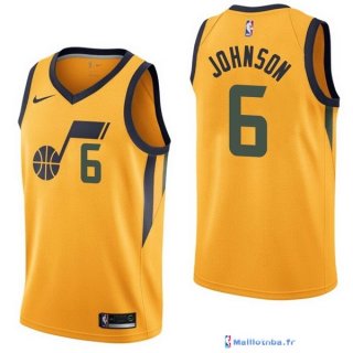 Maillot NBA Pas Cher Utah Jazz Joe Johnson 6 Jaune Statement 2017/18