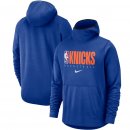 New York Knicks Nike Blue Spotlight Practice Performance Pullover Hoodie