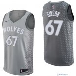 Maillot NBA Pas Cher Minnesota Timberwolves Taj Gibson 67 Nike Gris Ville 2017/18