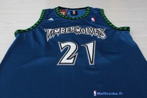 Maillot NBA Pas Cher Minnesota Timberwolves Kevin Garnett 21 Retro Bleu