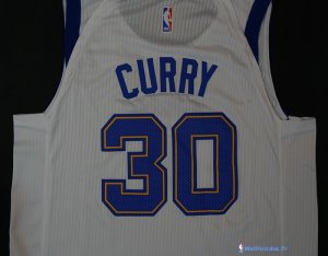 Maillot NBA Pas Cher Golden State Warriors Stephen Curry 30 Retro Blanc 2017/18