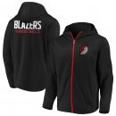 Portland Trail Blazers Fanatics Branded Black Iconic Defender Mission Performance Primary Logo Full-Zip Hoodie