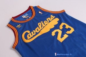 Maillot NBA Pas Cher Cleveland Cavaliers LeBron James 23 Retro Bleu