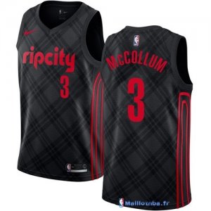 Maillot NBA Pas Cher Portland Trail Blazers C.J. McCollum 3 Nike Noir Ville 2017/18