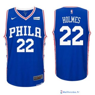 Maillot NBA Pas Cher Philadelphia Sixers Richaun Holmes 22 Bleu 2017/18