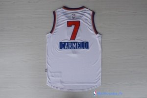 Maillot NBA Pas Cher Noël New York Knicks Carmelo 7 Blanc