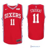 Maillot NBA Pas Cher Philadelphia Sixers Nik Stauskas 11 Rouge 2017/18