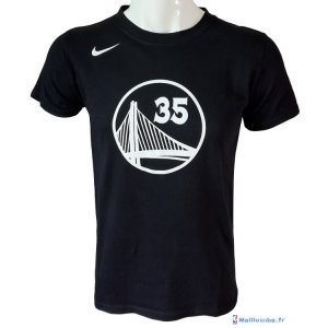 Maillot Manche Courte Golden State Warriors Kevin Durant 35 Nike Noir