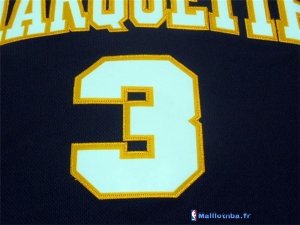 Maillot NCAA Pas Cher Marquette Dwyane Wade 3 Bleu