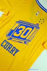 Maillot NBA Pas Cher Golden State Warriors Stephen Curry 30 City Jaune MC