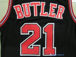 Maillot NBA Pas Cher Chicago Bulls Jimmy Butler 21 Noir Bande