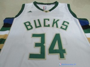 Maillot NBA Pas Cher Milwaukee Bucks Giannis Antetokounmpo 34 Blanc