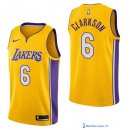 Maillot NBA Pas Cher Los Angeles Lakers Jordan Clarkson 6 Jaune Icon 2017/18