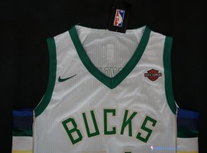 Maillot NBA Pas Cher Milwaukee Bucks Giannis Antetokounmpo 34 Blanc 2017/18