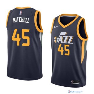 Maillot NBA Pas Cher Utah Jazz Donovan Mitchell 45 Marine Icon 2017/18