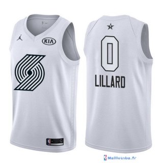 Maillot NBA Pas Cher NBA All Star 2018 Damian Lillard 0 Blanc