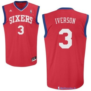 Maillot NBA Pas Cher Philadelphia Sixers Allen Iverson 3 Rouge