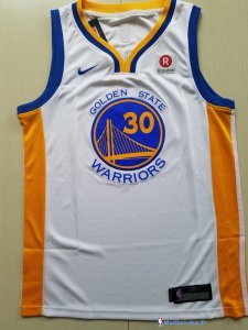 Maillot NBA Pas Cher Golden State Warriors Junior Stephen Curry 30 Blanc 2017/18