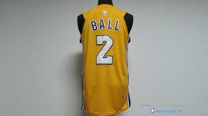 Maillot NBA Pas Cher Los Angeles Lakers Lonzo Ball 2 Jaune Icon 2017/18