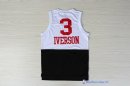 Maillot NBA Pas Cher Philadelphia Sixers Allen Iverson 3 Retro Blanc Noir