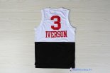 Maillot NBA Pas Cher Philadelphia Sixers Allen Iverson 3 Retro Blanc Noir