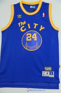 Maillot NBA Pas Cher Golden State Warriors Rick Barry 24 Retro Bleu