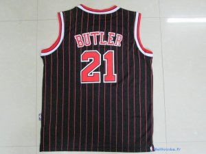 Maillot NBA Pas Cher Chicago Bulls Junior Jimmy Butler 21 Noir Bande