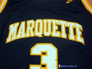 Maillot NCAA Pas Cher Marquette Dwyane Wade 3 Bleu