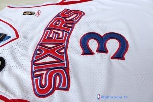 Maillot NBA Pas Cher Philadelphia Sixers Allen Iverson 3 10 Anniversaire Blanc